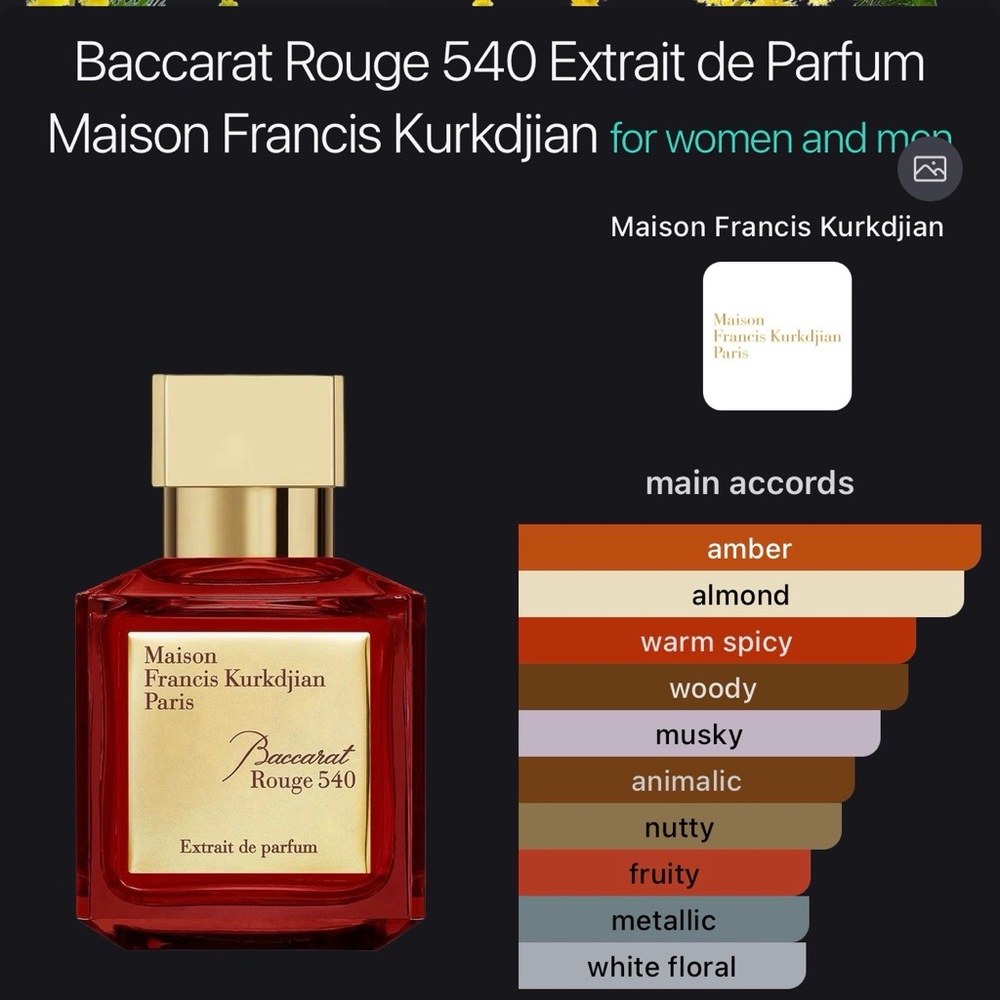 ✨ MFK–Baccarat Rouge 540 Extrait de Parfum | 2 ml Decant✨ - Picture 4 of 5